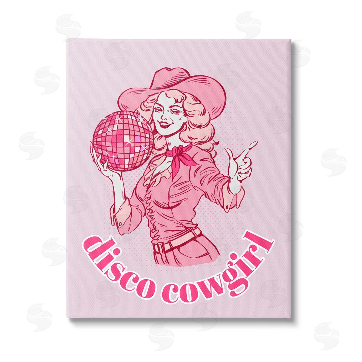 Ziwei Li Vintage Disco Cowgirl Stretched Canvas Wall Art Print