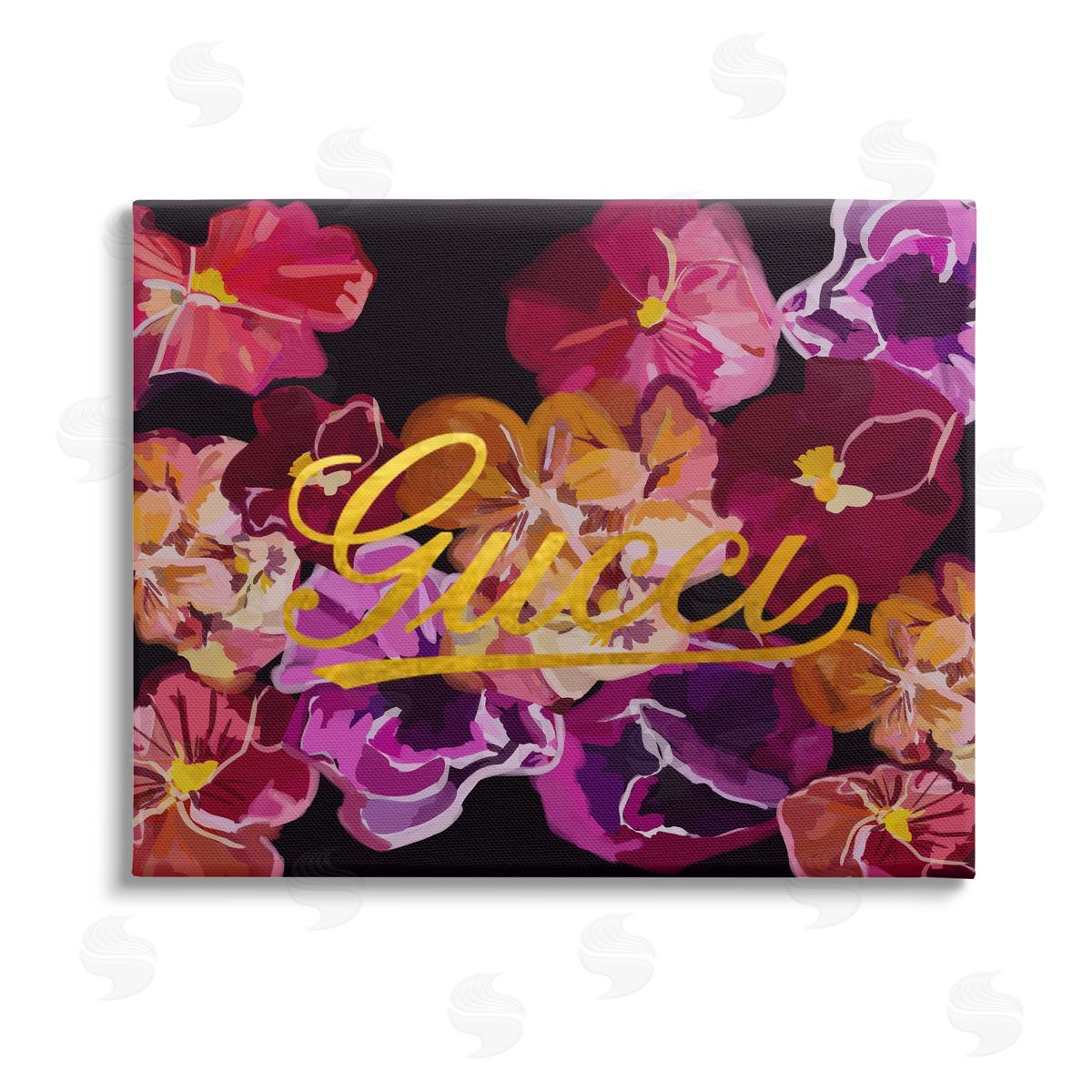 Amelia Noyes Glam Brand Flower Pattern Stretched Canvas Wall Art Print