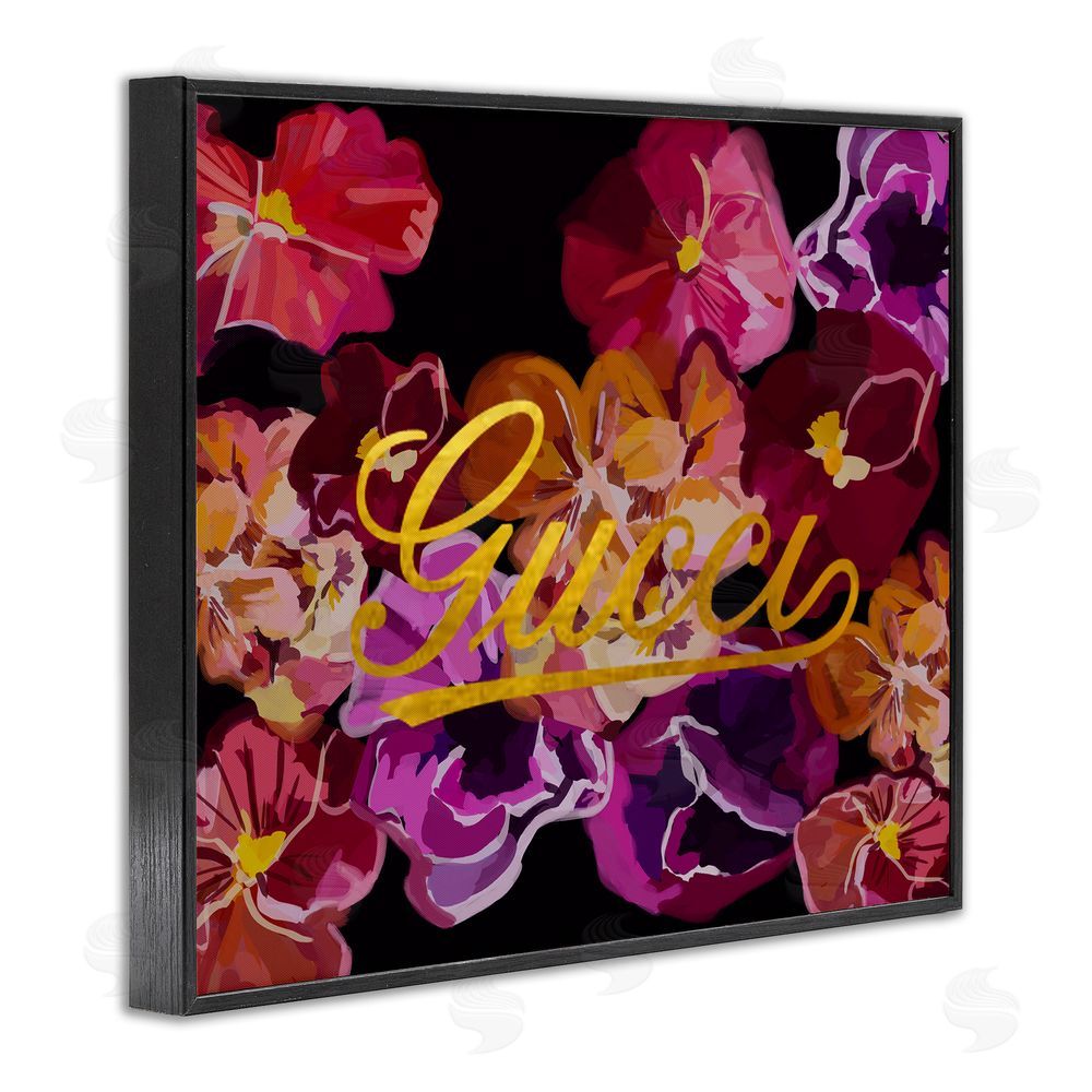 Amelia Noyes Glam Brand Flower Pattern Black Framed Giclee Wall Art Print