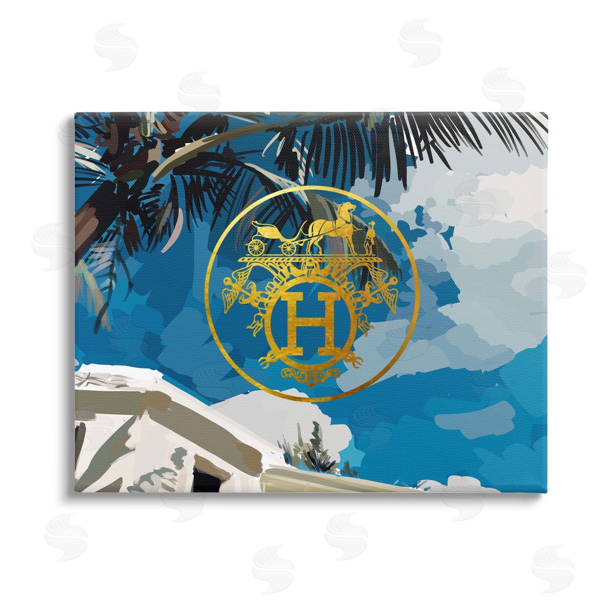 Amelia Noyes Glam Emblem Villa Stretched Canvas Wall Art Print