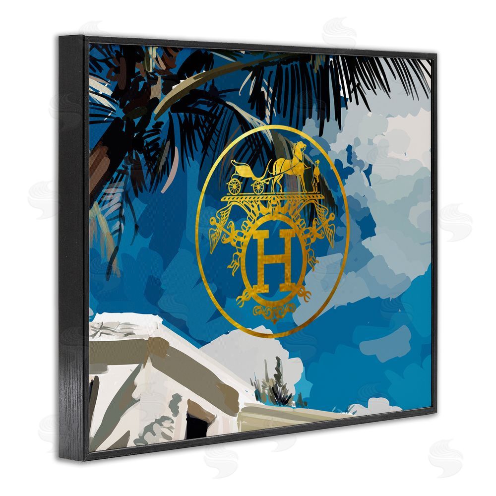 Amelia Noyes Glam Emblem Villa Black Framed Giclee Wall Art Print