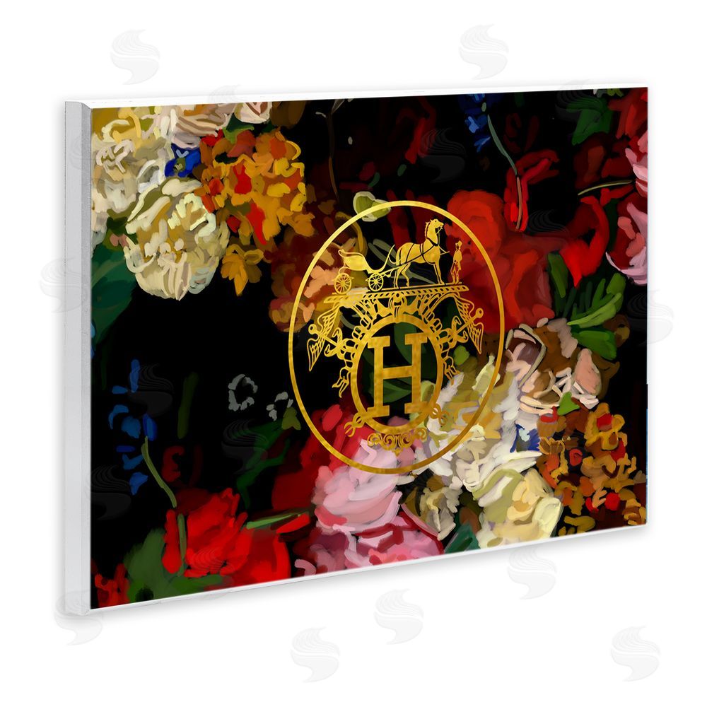Amelia Noyes Glam Emblem Flowers Wall Plaque Art Print