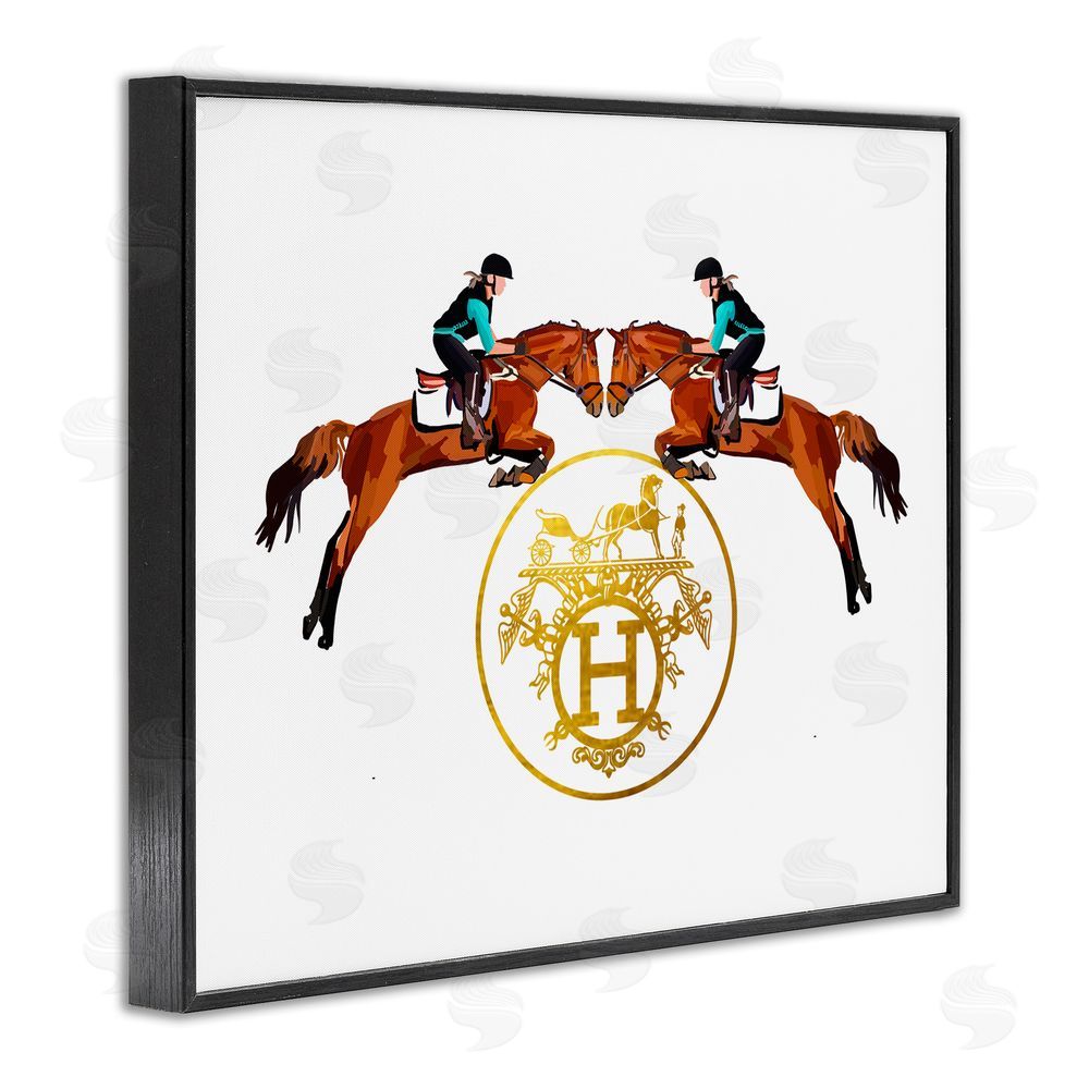 Amelia Noyes Glam Emblem Polo Jockeys Black Framed Giclee Wall Art Print