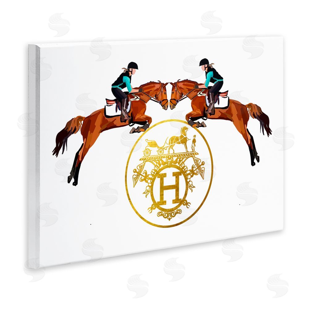 Amelia Noyes Glam Emblem Polo Jockeys Wall Plaque Art Print