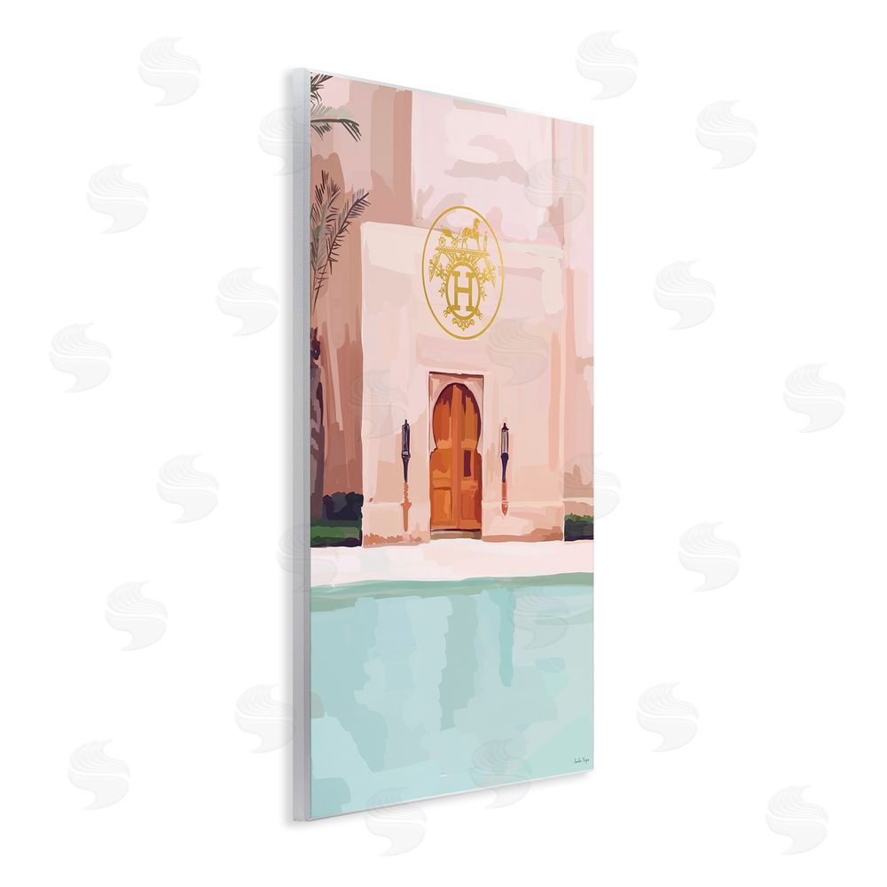 Amelia Noyes Glam Poolside Villa Scene Wall Plaque Art Print