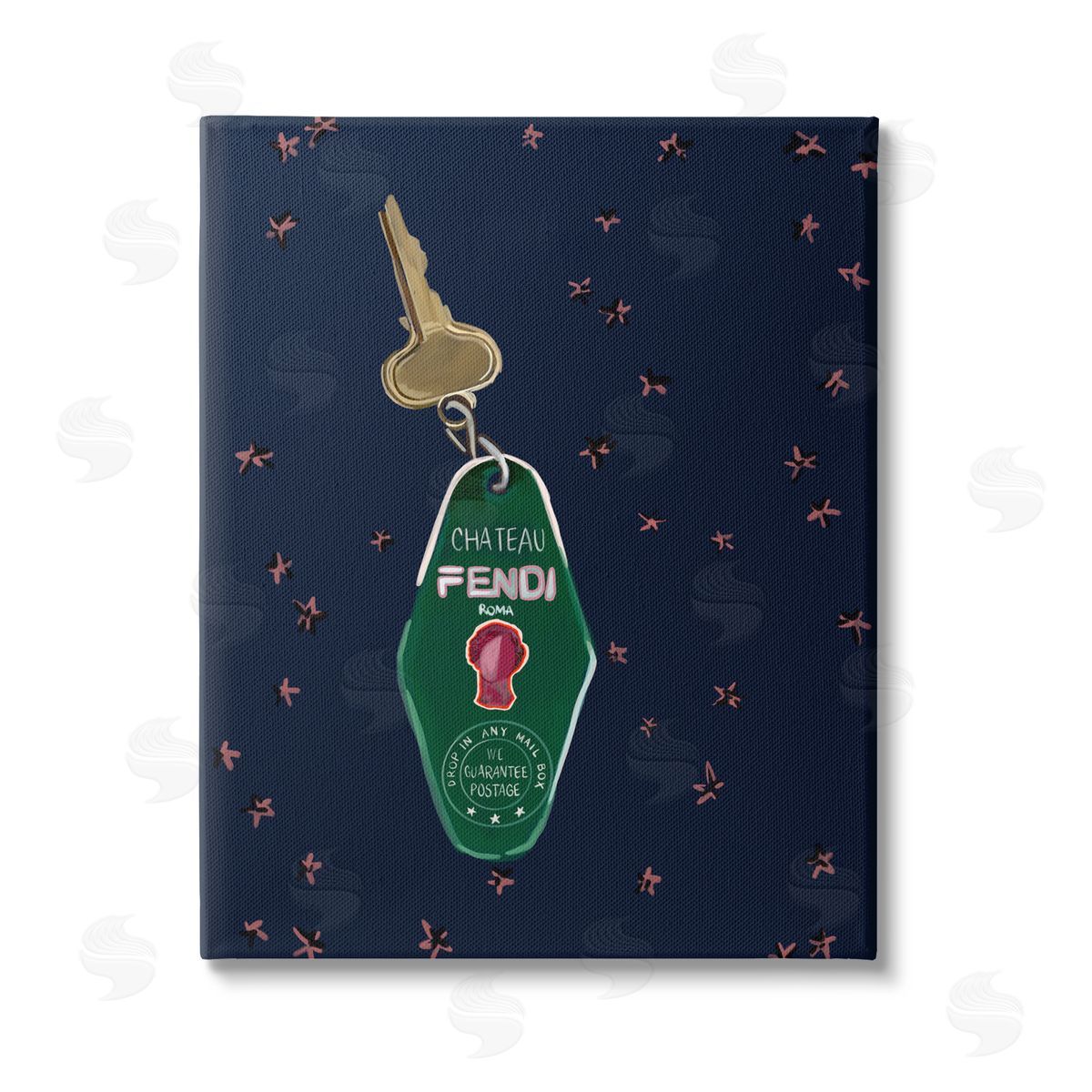 Amelia Noyes Glam Fashion Keychain Stretched Canvas Wall Art Print