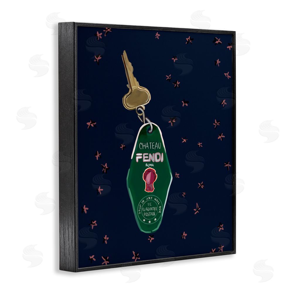 Amelia Noyes Glam Fashion Keychain Black Framed Giclee Wall Art Print
