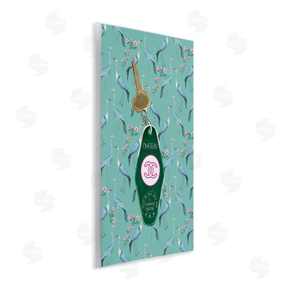 Amelia Noyes Heron Patterned Glam Key Wall Plaque Art Print
