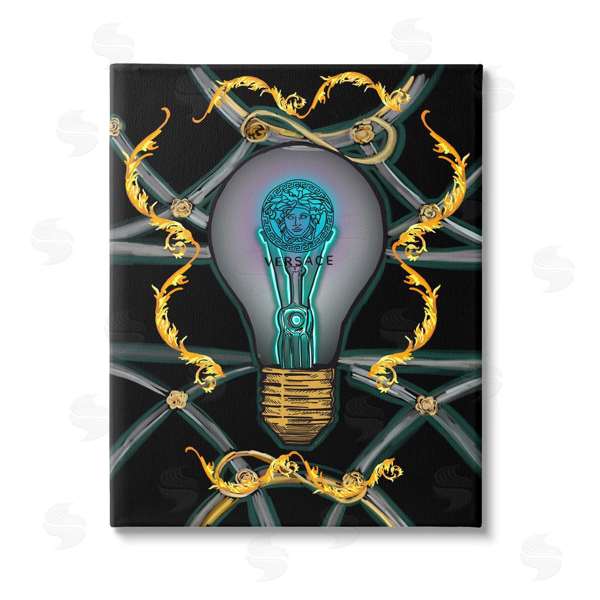 Amelia Noyes Abstract Fashion Brand Lightbulb Stretched Canvas Wall Art Print