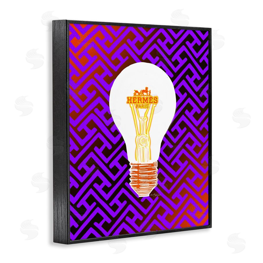 Amelia Noyes Patterned Glam Lightbulb Black Framed Giclee Wall Art Print