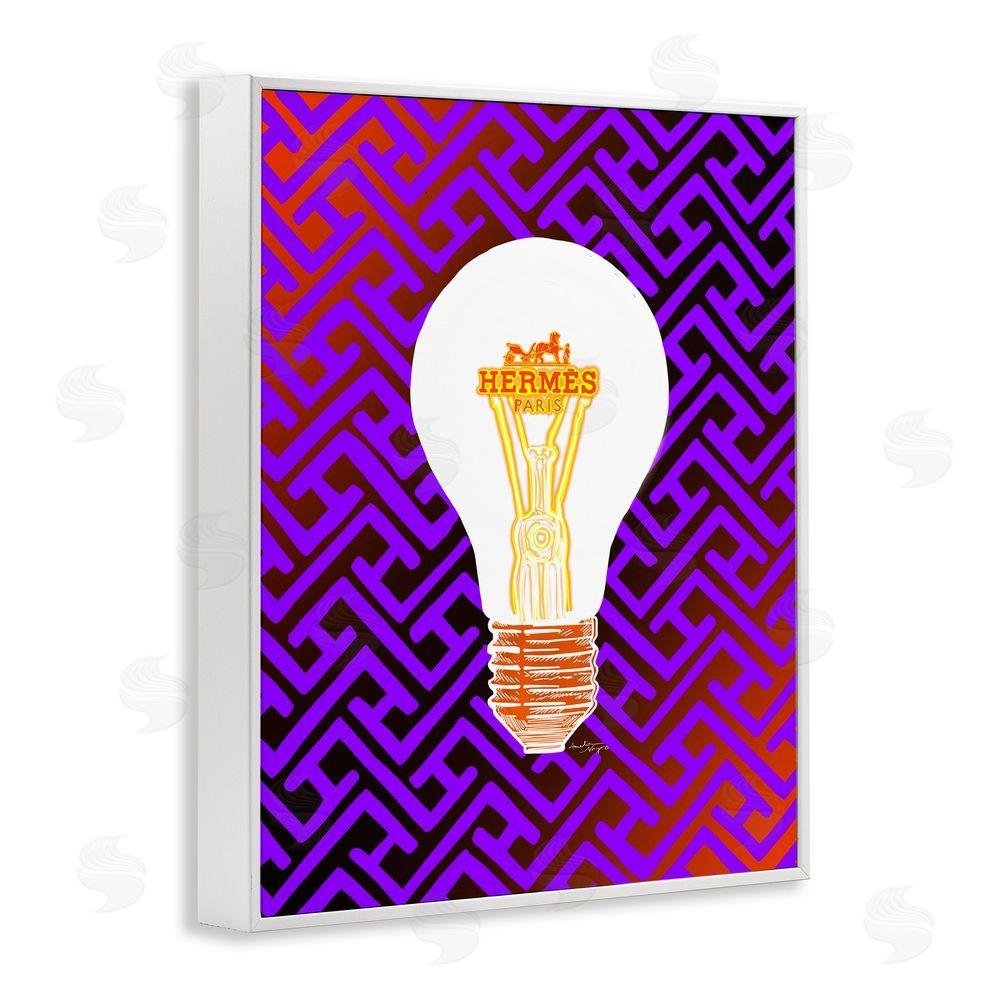 Amelia Noyes Patterned Glam Lightbulb White Framed Giclee Wall Art Print