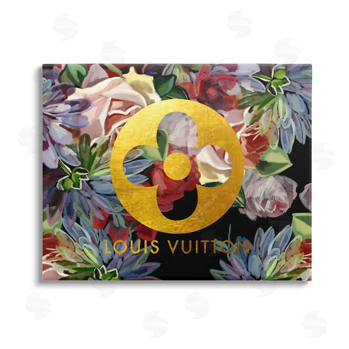 Amelia Noyes Floral Glam Fashion Logo Stretched Canvas Wall Art Print