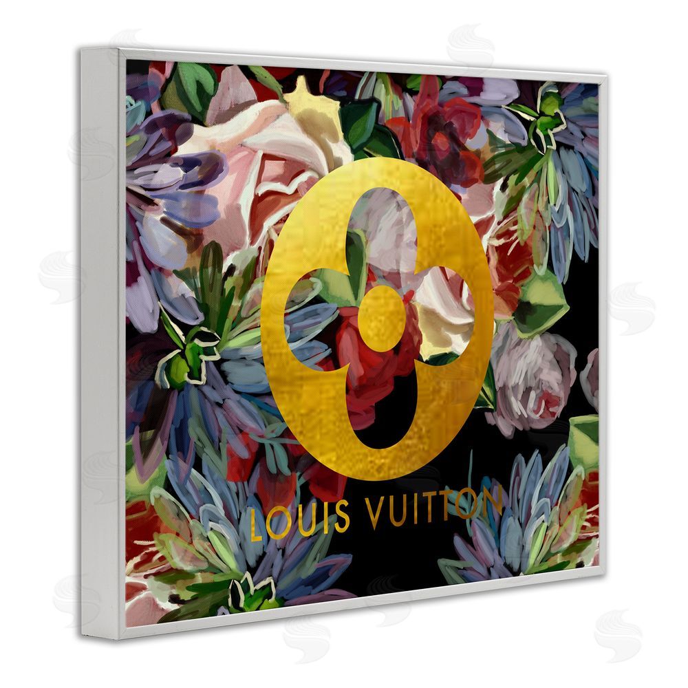 Amelia Noyes Floral Glam Fashion Logo White Framed Giclee Wall Art Print