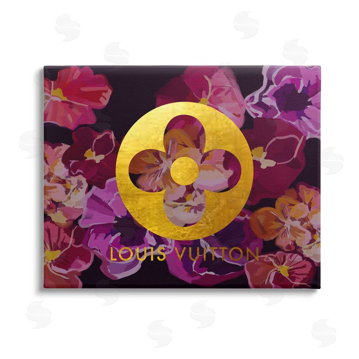 Amelia Noyes Fashion Brand Purple Flowers Stretched Canvas Wall Art Print
