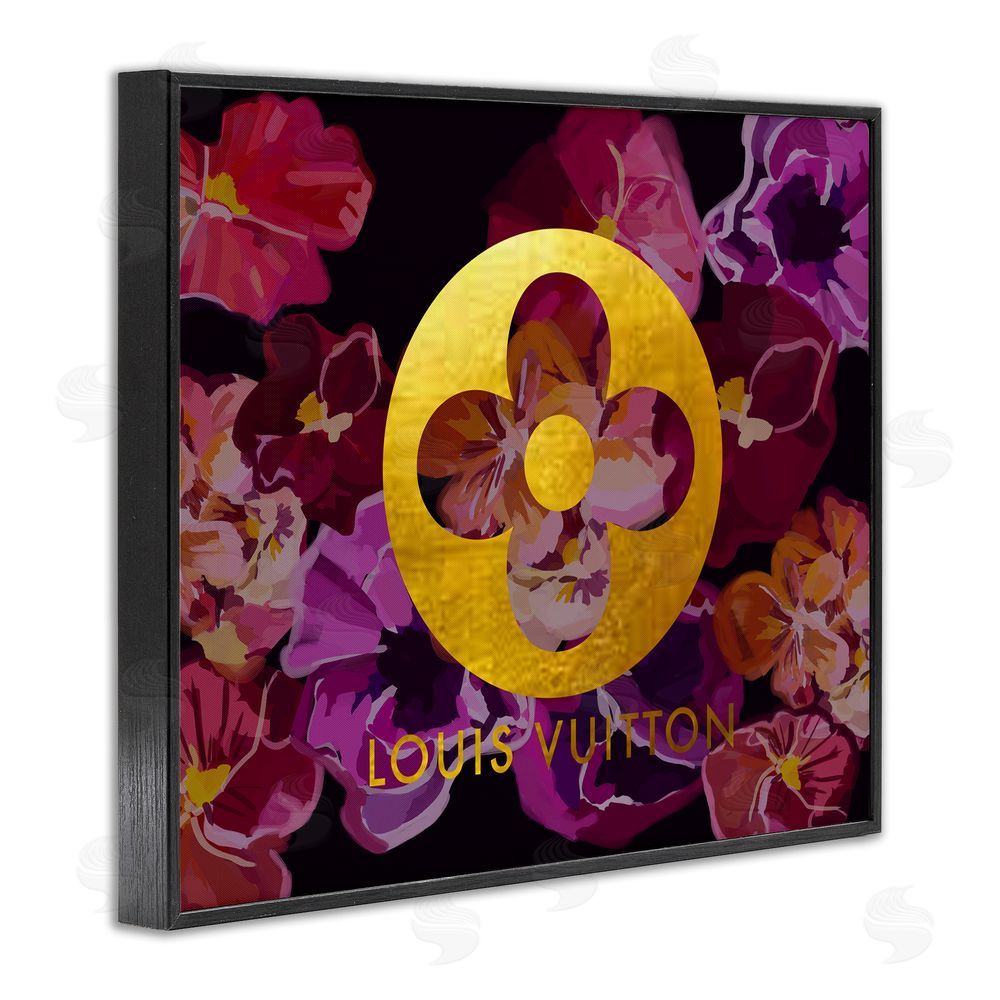 Amelia Noyes Fashion Brand Purple Flowers Black Framed Giclee Wall Art Print