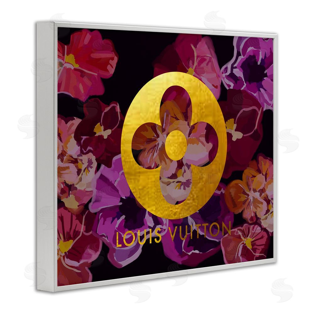 Amelia Noyes Fashion Brand Purple Flowers White Framed Giclee Wall Art Print
