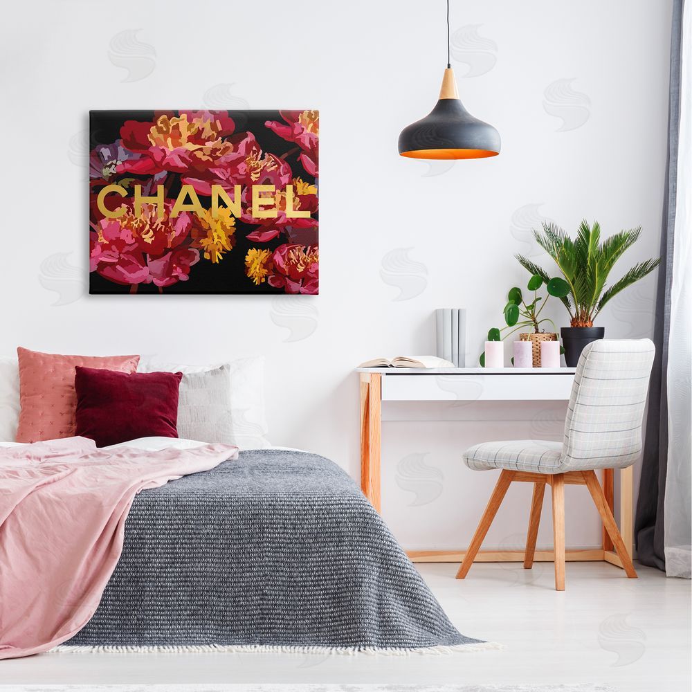 Amelia Noyes Glam Brand Blossoms Canvas Wall Art Print in Room