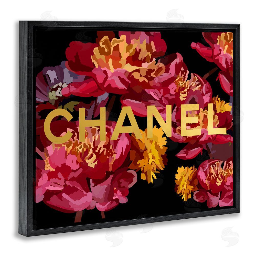 Amelia Noyes Glam Brand Blossoms Black Floating Frame Canvas Wall Art Print