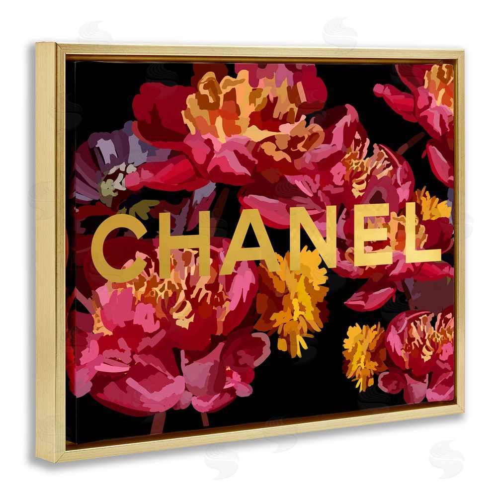 Amelia Noyes Glam Brand Blossoms Gold Floating Frame Canvas Wall Art Print