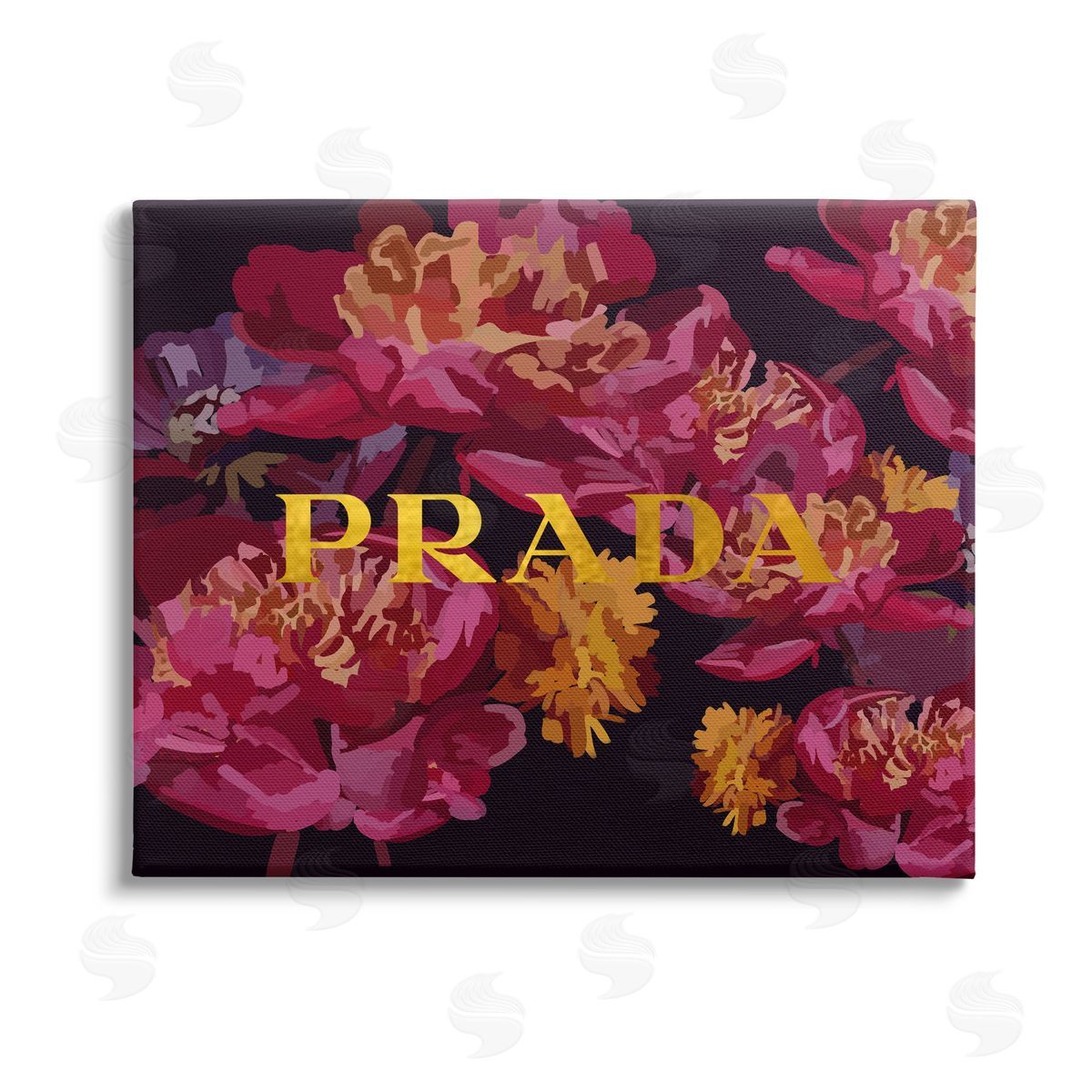 Amelia Noyes Glam Peonies Pattern Stretched Canvas Wall Art Print
