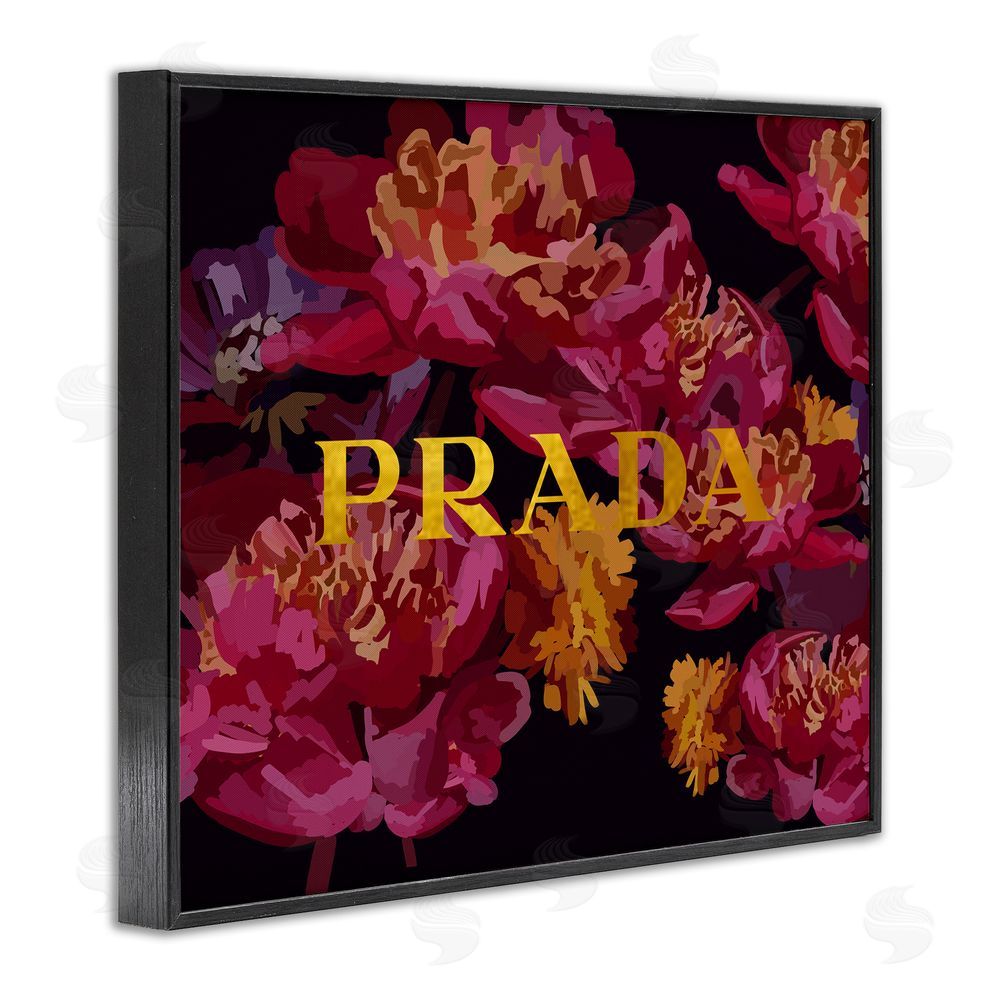 Amelia Noyes Glam Peonies Pattern Black Framed Giclee Wall Art Print