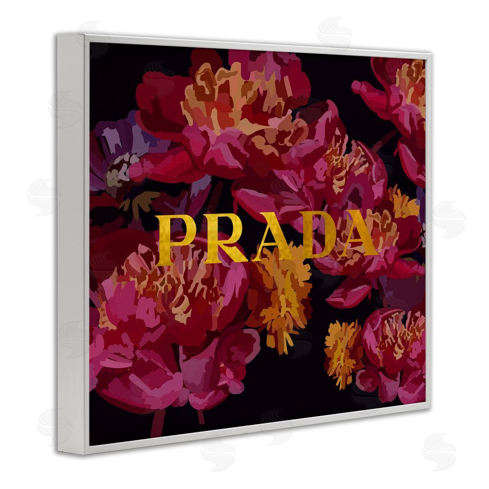 Amelia Noyes Glam Peonies Pattern White Framed Giclee Wall Art Print