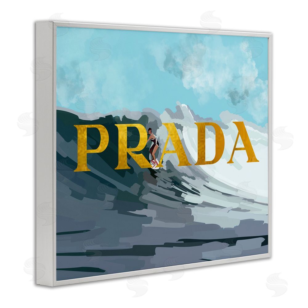 Amelia Noyes Surfing with Glam Detail White Framed Giclee Wall Art Print