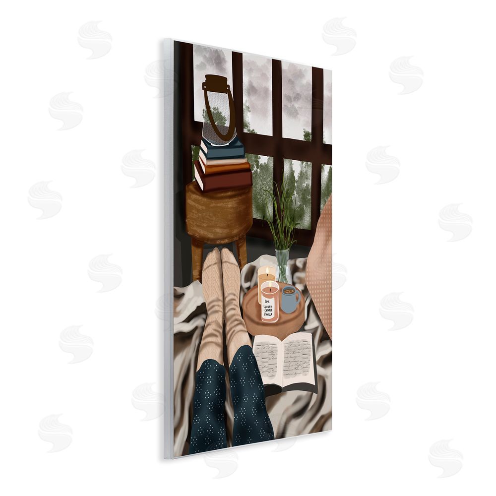 Saba Rauf Relaxing Reading in Bed Wall Plaque Art Print