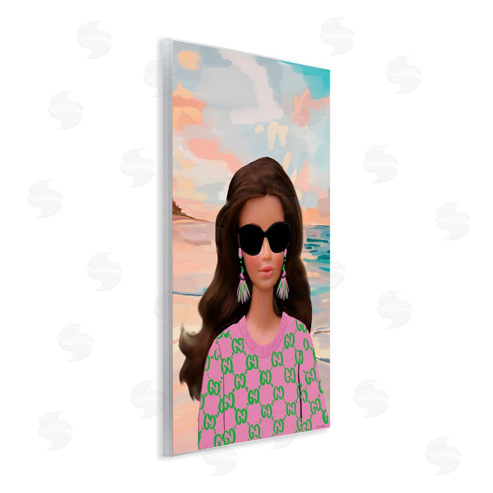 Amelia Noyes Abstract Fashionista on Beach Wall Plaque Art Print