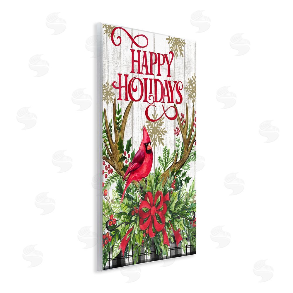 Elena Vladykina Happy Holidays Cardinal Wall Plaque Art Print