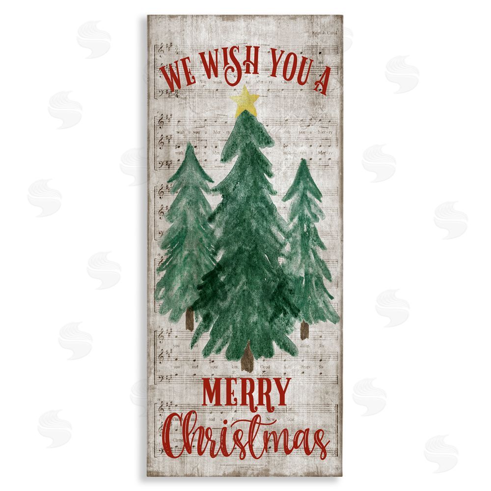 Natalie Carpentieri Merry Christmas Sheet Music Stretched Canvas Wall Art Print