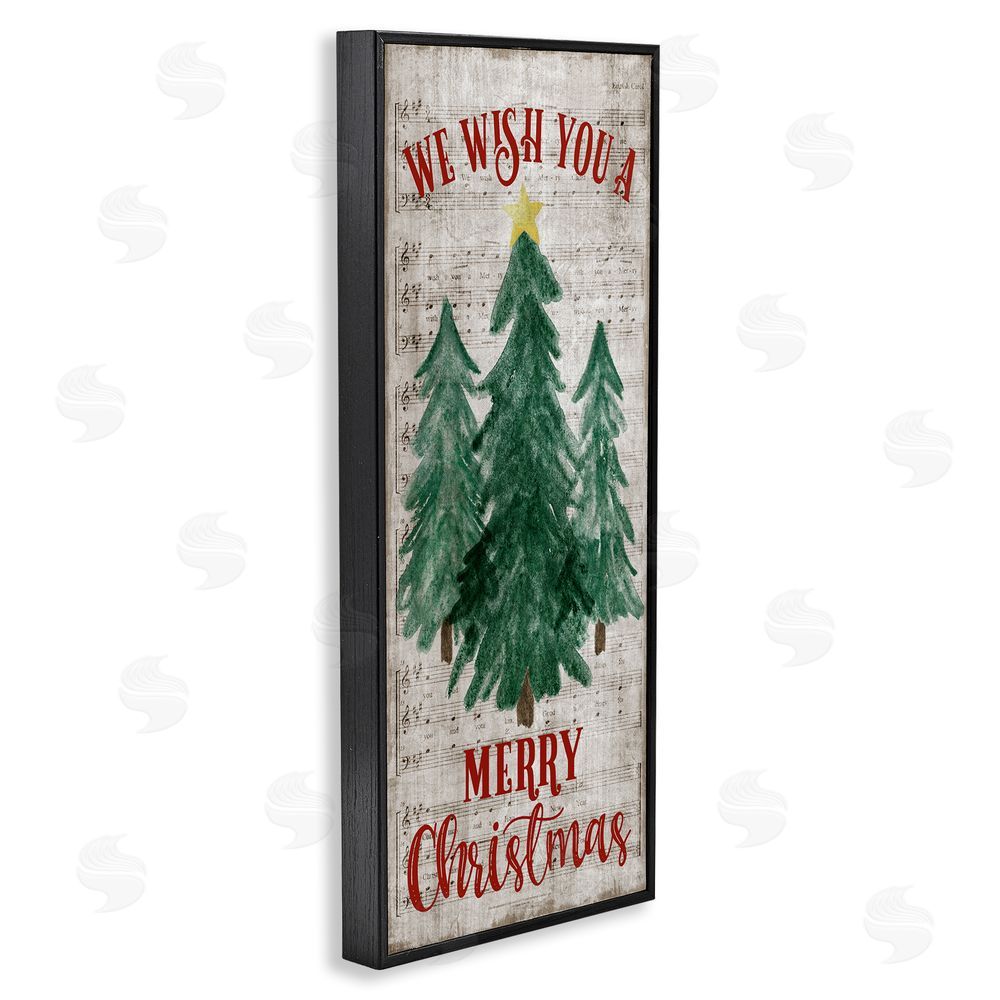 Natalie Carpentieri Merry Christmas Sheet Music Black Framed Giclee Wall Art Print