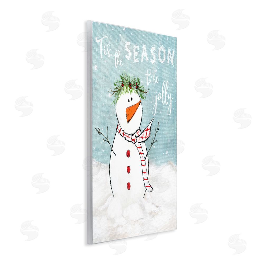 Janet Tava Tis the Season Snowman Wall Plaque Art Print