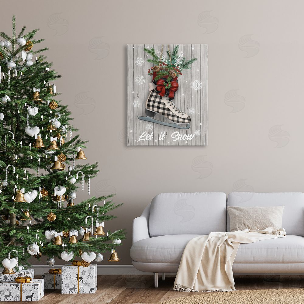 Conrad Knutsen Let it Snow Ice Skate Canvas Wall Art Print in Room