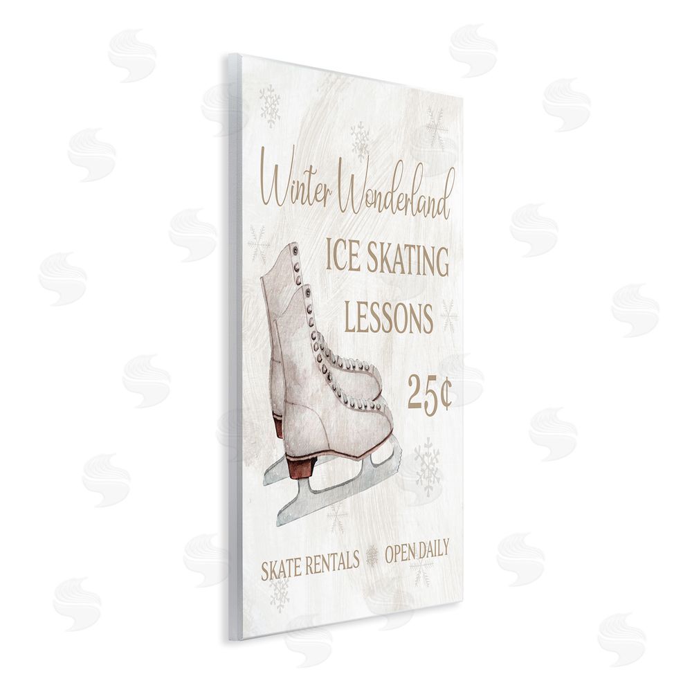 Conrad Knutsen Ice Skating Lessons Sign Wall Plaque Art Print
