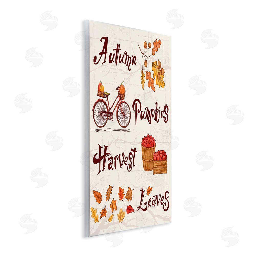 Diane Labombarbe Autumn Pumpkins Harvest Leaves Wall Plaque Art Print