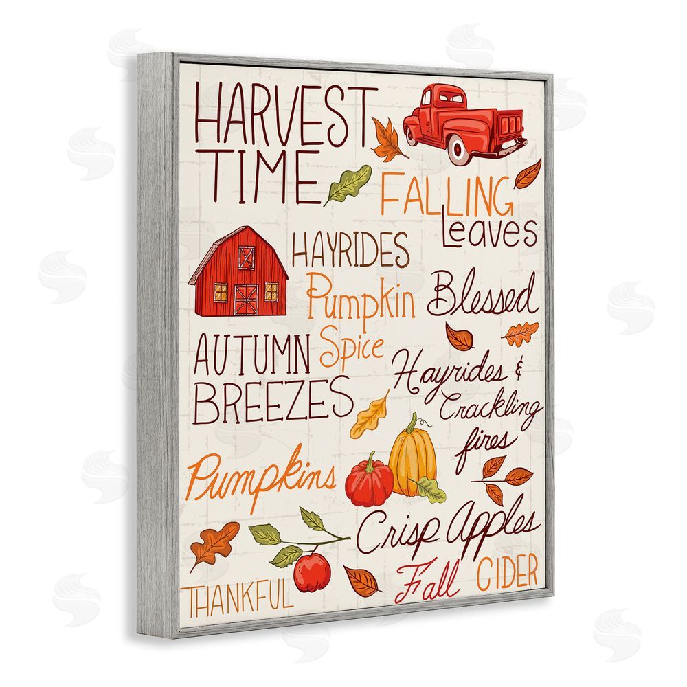 Diane Labombarbe Cozy Fall Activities Gray Framed Giclee Wall Art Print