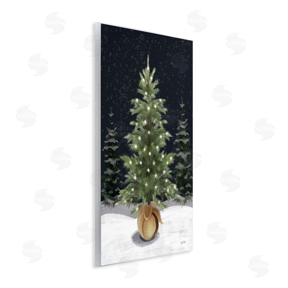 House Fenway Christmas Tree Snow Scene Wall Plaque Art Print