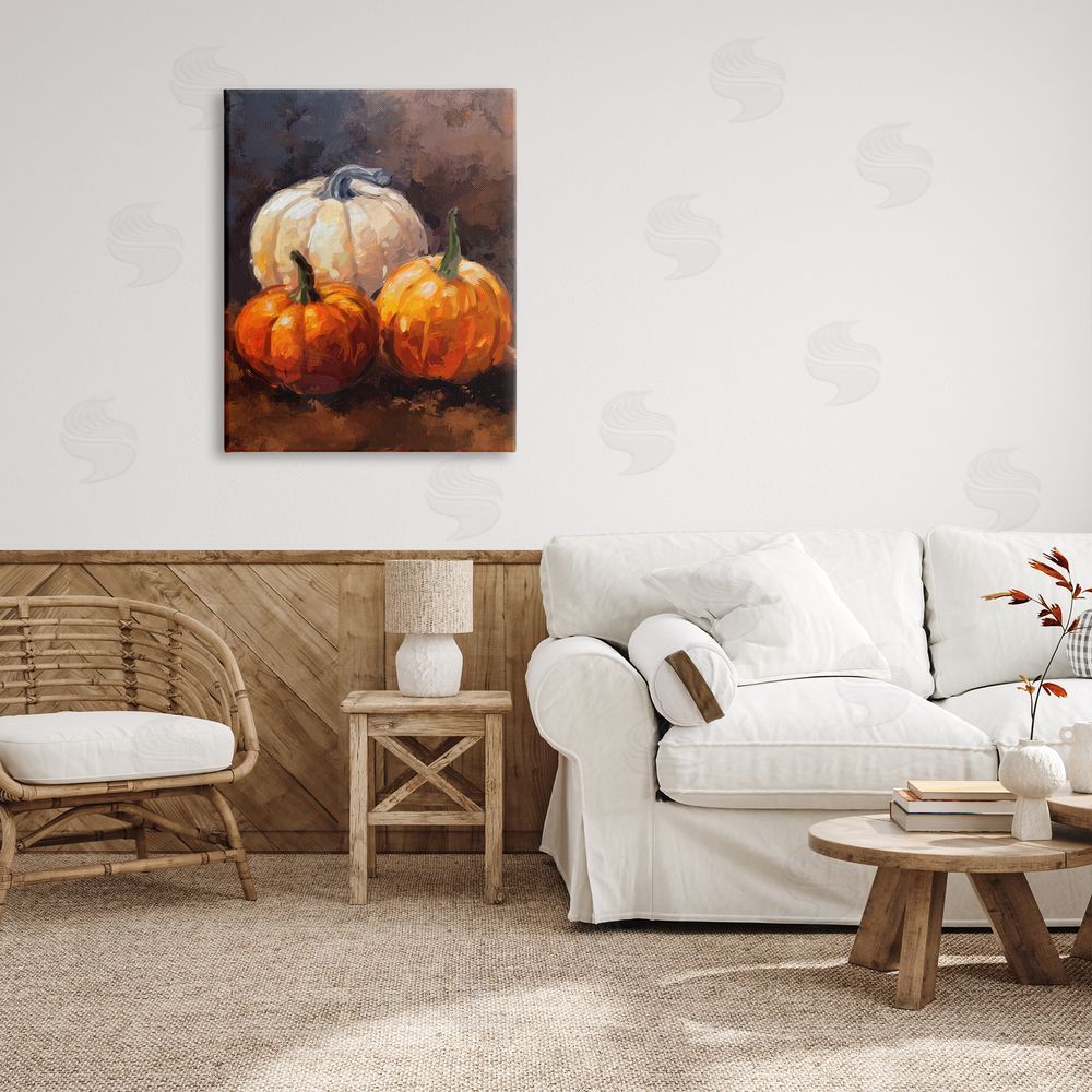 Ziwei Li Pumpkin Painting Still Life Canvas Wall Art Print in Room