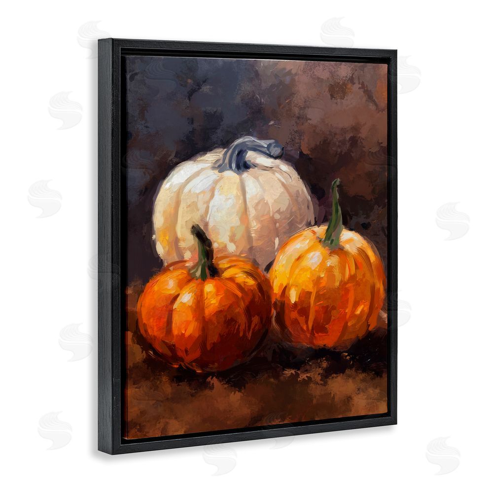 Ziwei Li Pumpkin Painting Still Life Black Floating Frame Canvas Wall Art Print