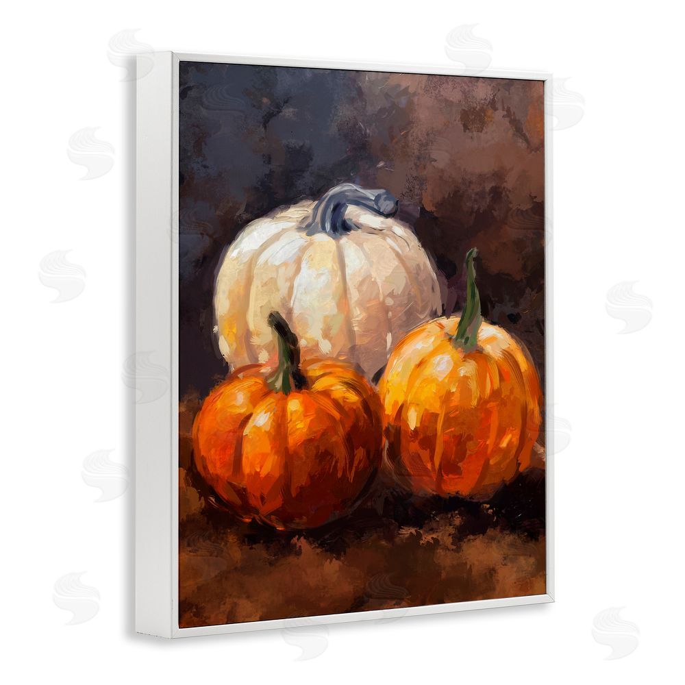 Ziwei Li Pumpkin Painting Still Life White Framed Giclee Wall Art Print