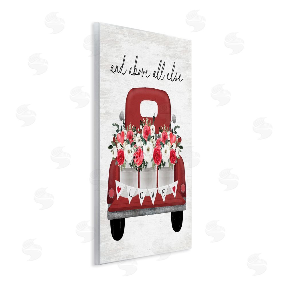 Lettered and Lined Love Above All Else Truck Wall Plaque Art Print