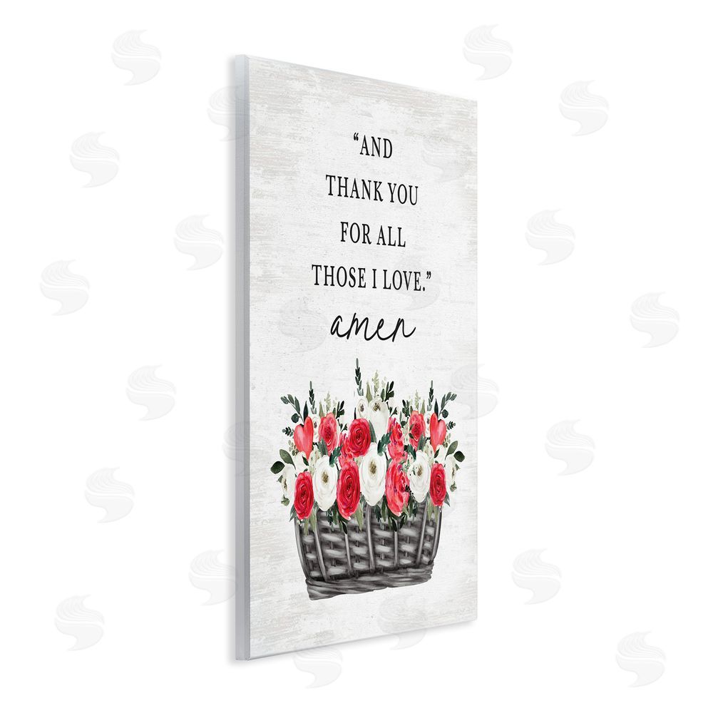 Lettered and Lined Thank You Loving Rose Blooms Wall Plaque Art Print