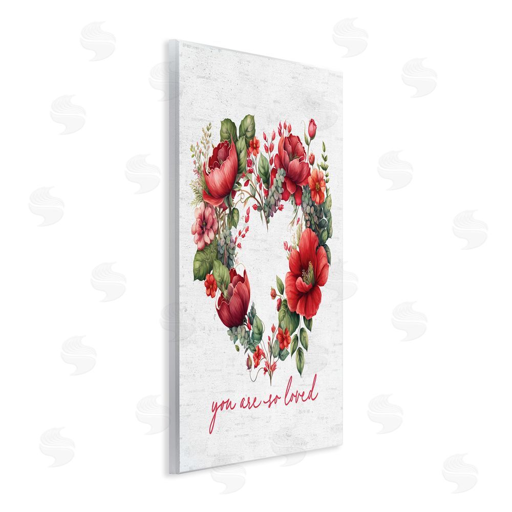 Lettered and Lined Valentine's Heart Shaped Wreath Wall Plaque Art Print