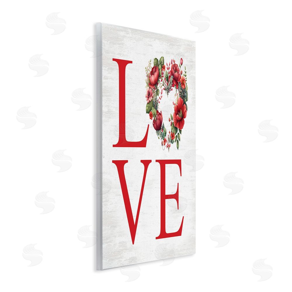 Lettered and Lined Love with Heart Wreath Wall Plaque Art Print
