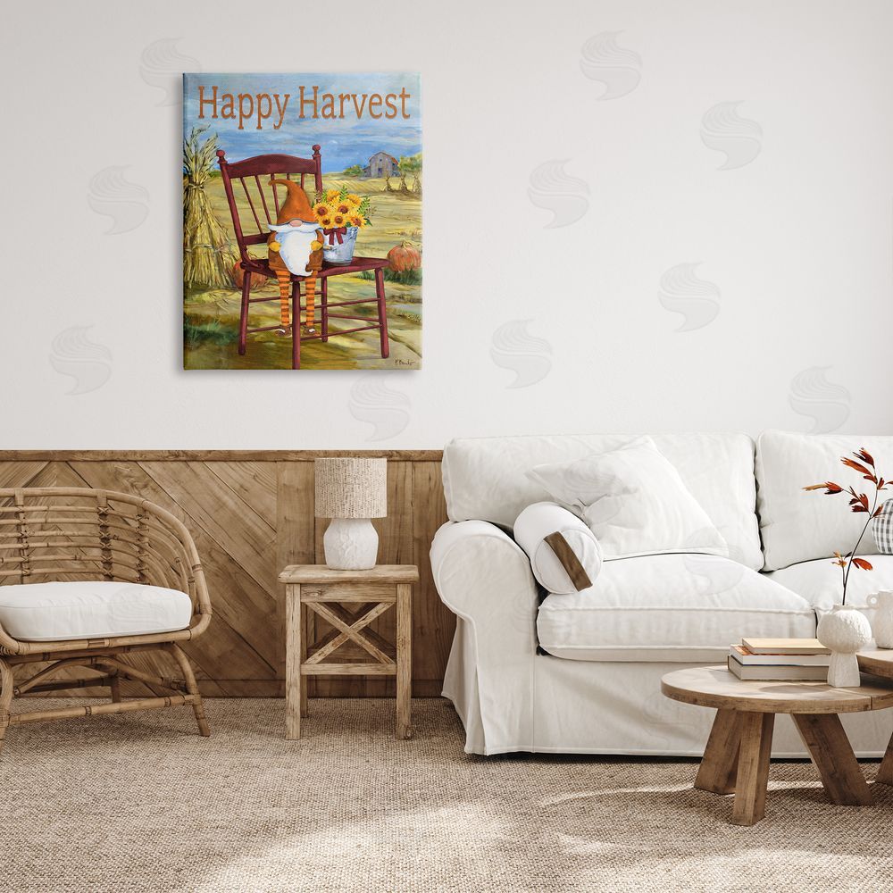 Paul Brent Happy Harvest Country Gnome Canvas Wall Art Print in Room