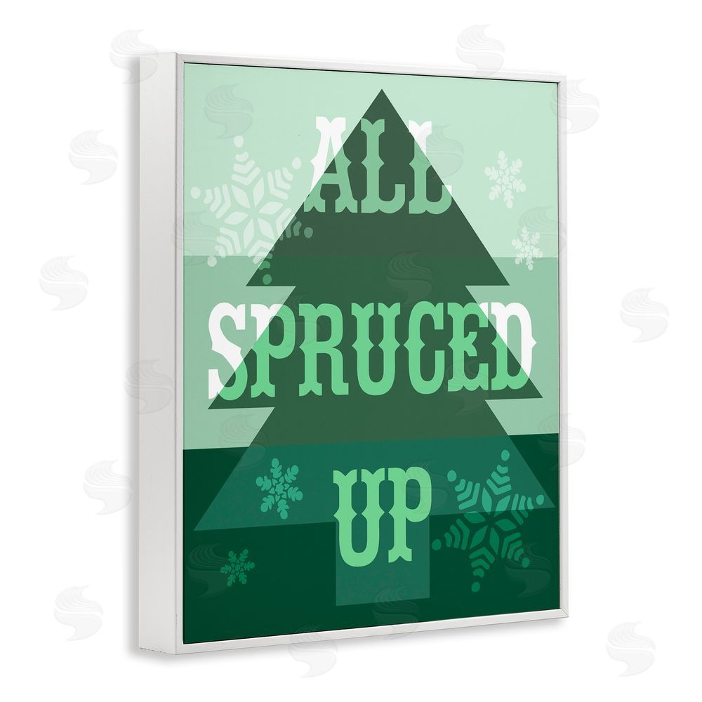 Stupell Studio All Spruced Up Holiday Pun White Framed Giclee Wall Art Print