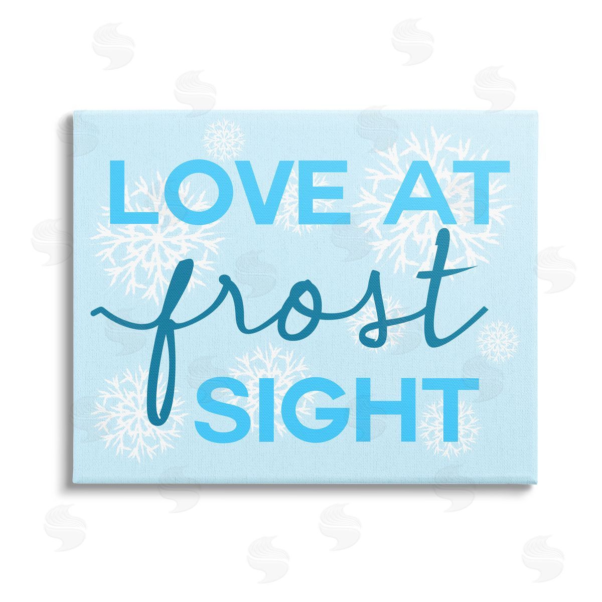 Stupell Studio Love at Frost Sight Pun Stretched Canvas Wall Art Print