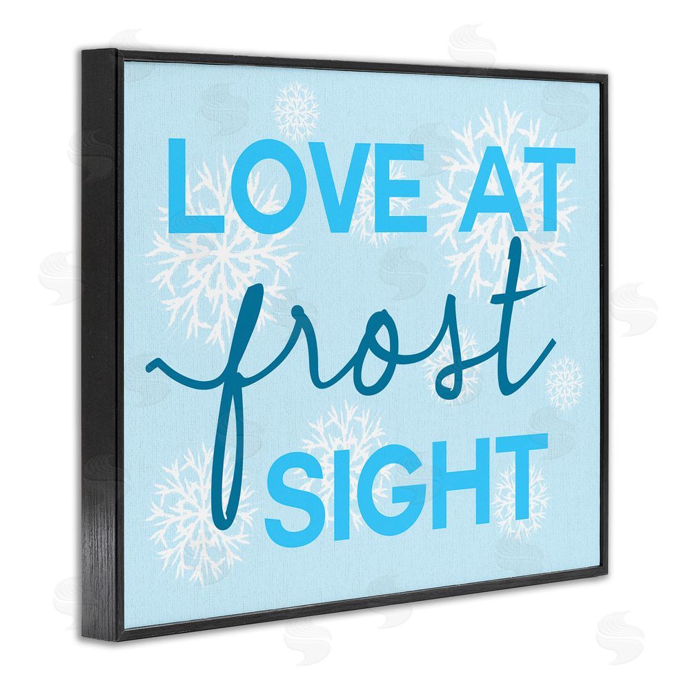 Stupell Studio Love at Frost Sight Pun Black Framed Giclee Wall Art Print