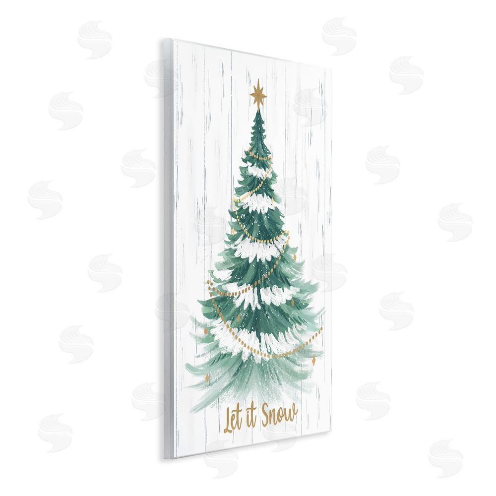 Sharon Lee Let it Snow Rustic Tree Wall Plaque Art Print